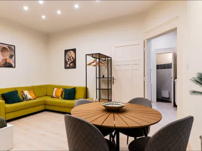 Wide view of the living room at Doma Budapest