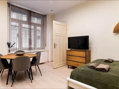 Living room and dining area at Doma Budapest