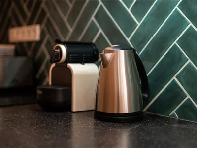 Kitchen worktop and appliances at Doma Budapest