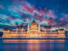 Budapest Parliament at sunset