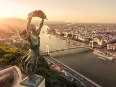 Liberty Statue and Danube panorama in Budapest