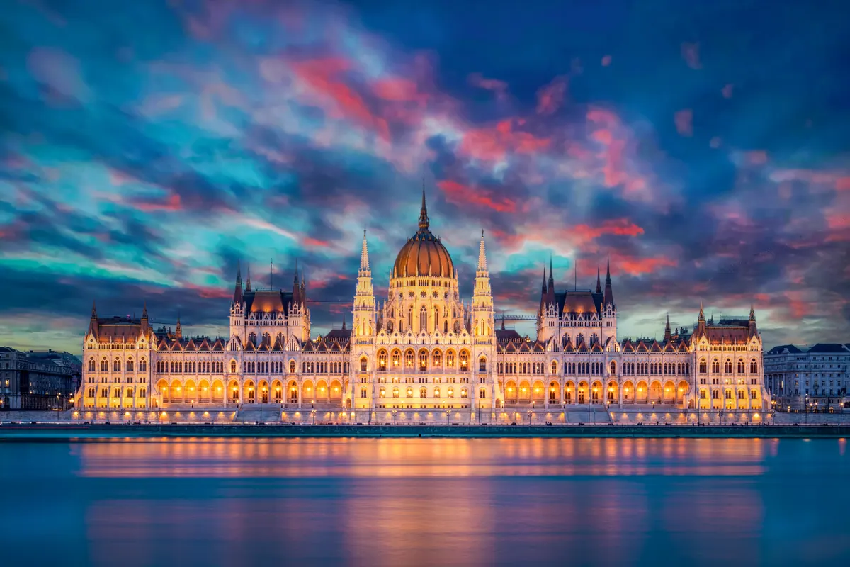 Budapest Parliament at sunset